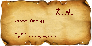 Kassa Arany névjegykártya
